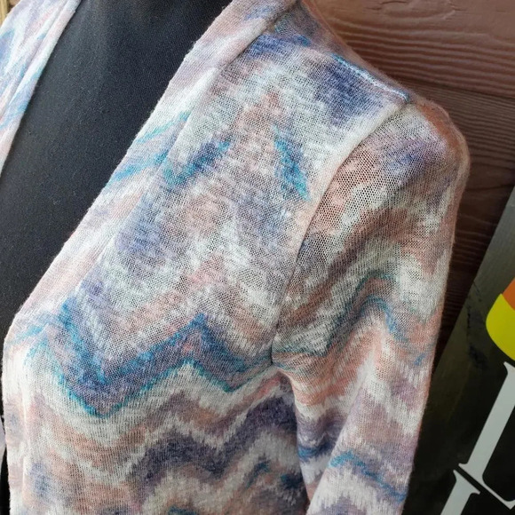 NWT Amelia James Size Medium M Pastel Chevron Duster Cardigan - Picture 7 of 12